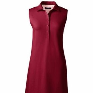 Lands End Sleeveless Polo Dress Warm Cinnabar